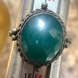 Vintage 925 rope and green Onyx Ring SZ 6 1/2 
5 fifth Avenue collection